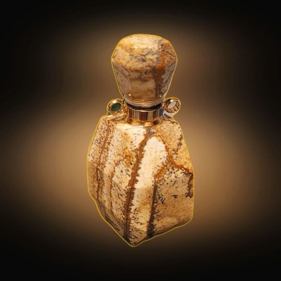 Picture Jasper Perfume Bottle Necklace - Picture 1 of 8